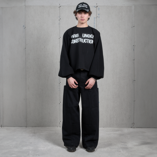 PARIS UNDER CONSTRUCTION BLACK UNIFORM LS TSHIRT