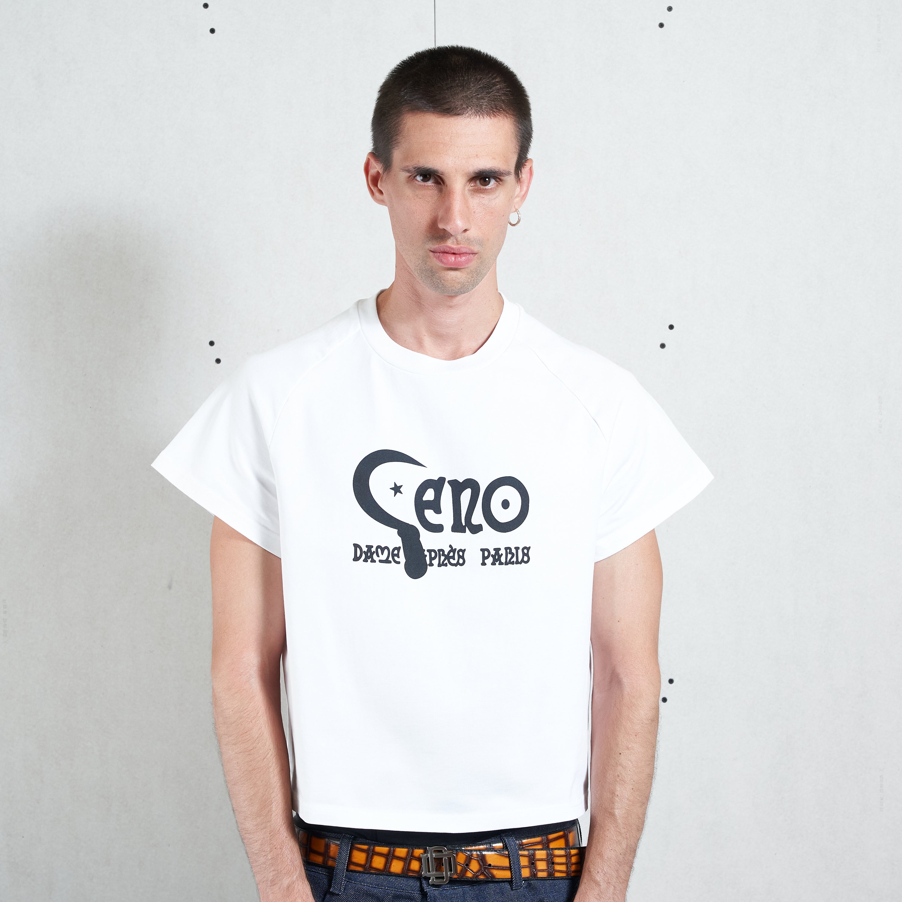 WHITE GENO RANGLAN TSHIRT