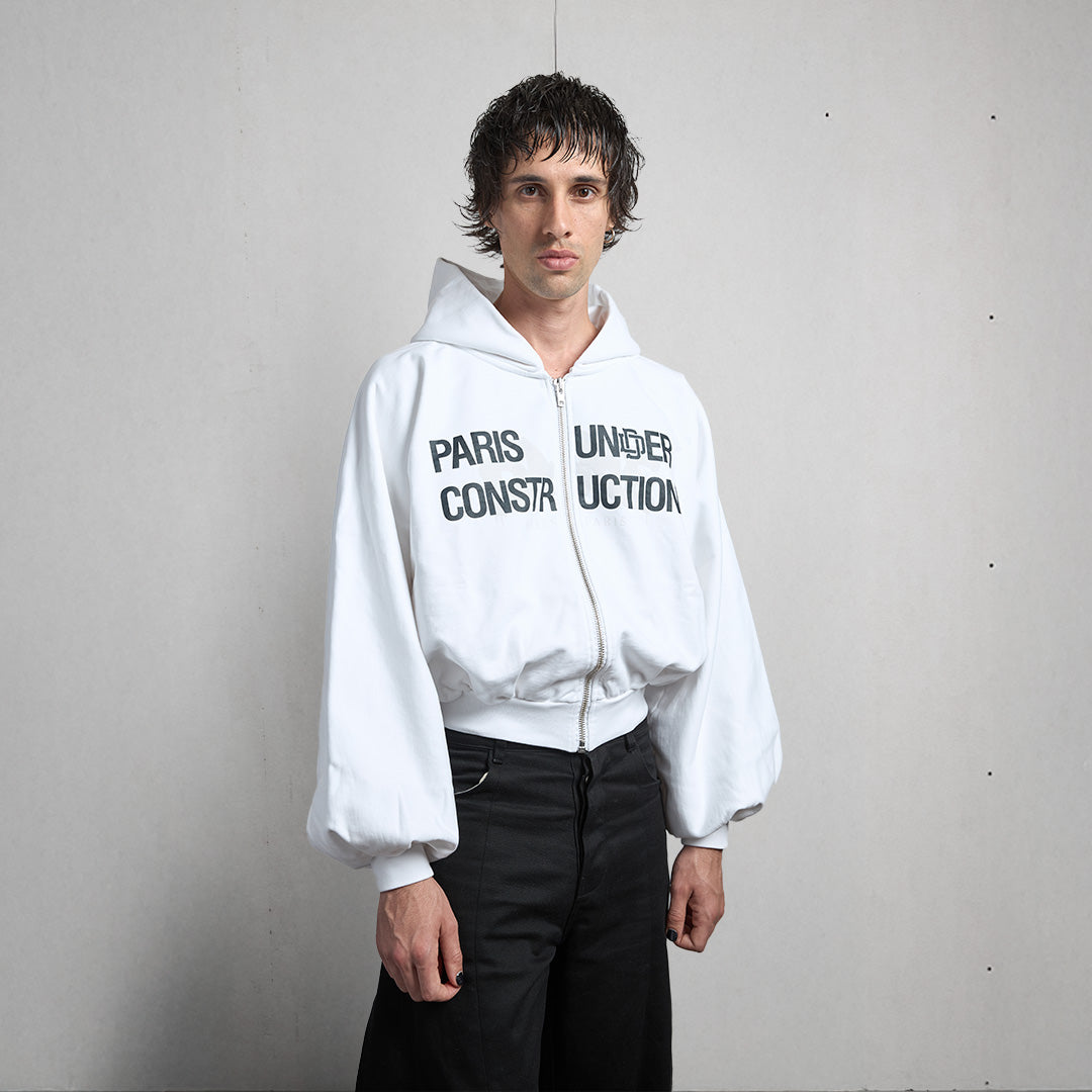 WHITE UNIFORM ZIPPER