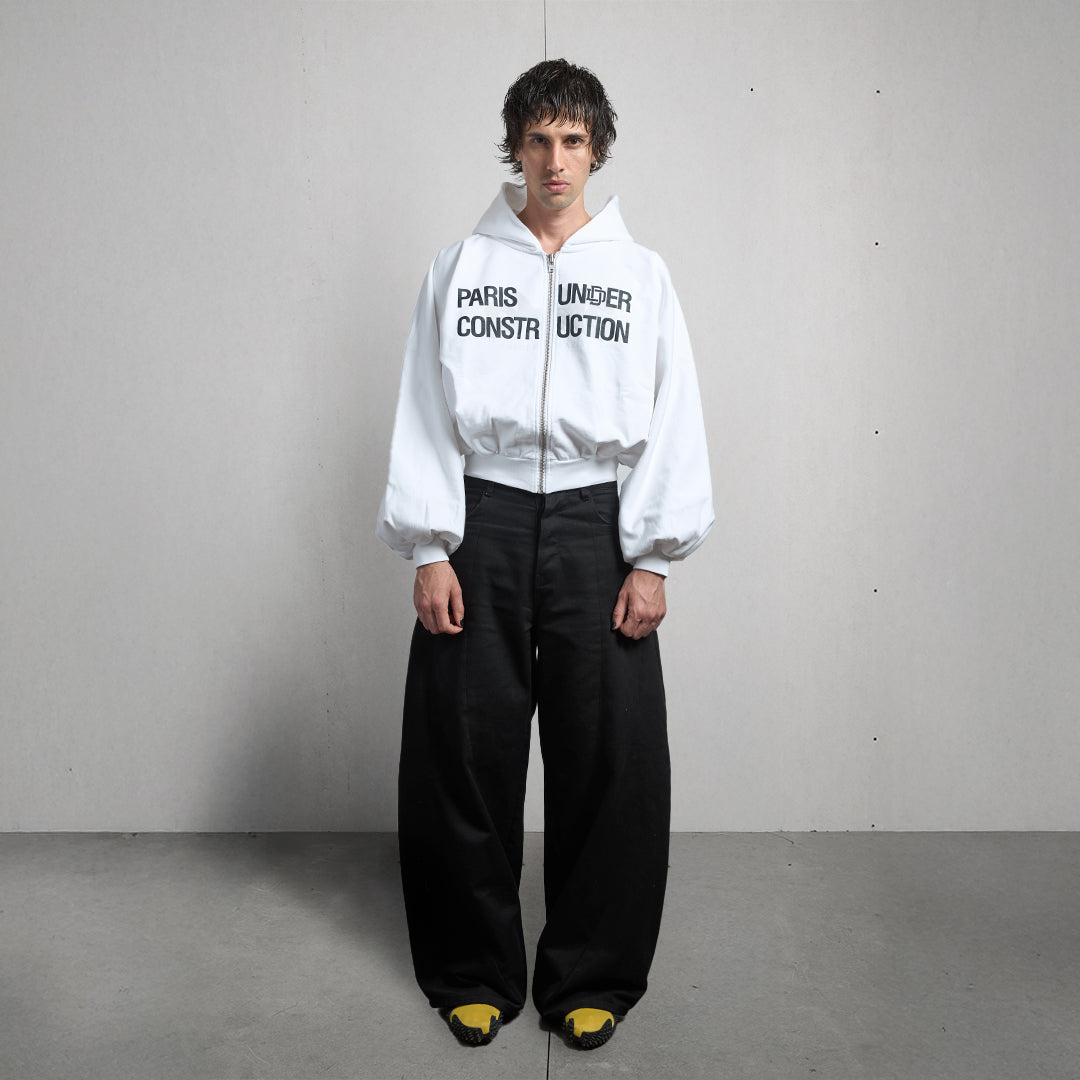 WHITE UNIFORM ZIPPER
