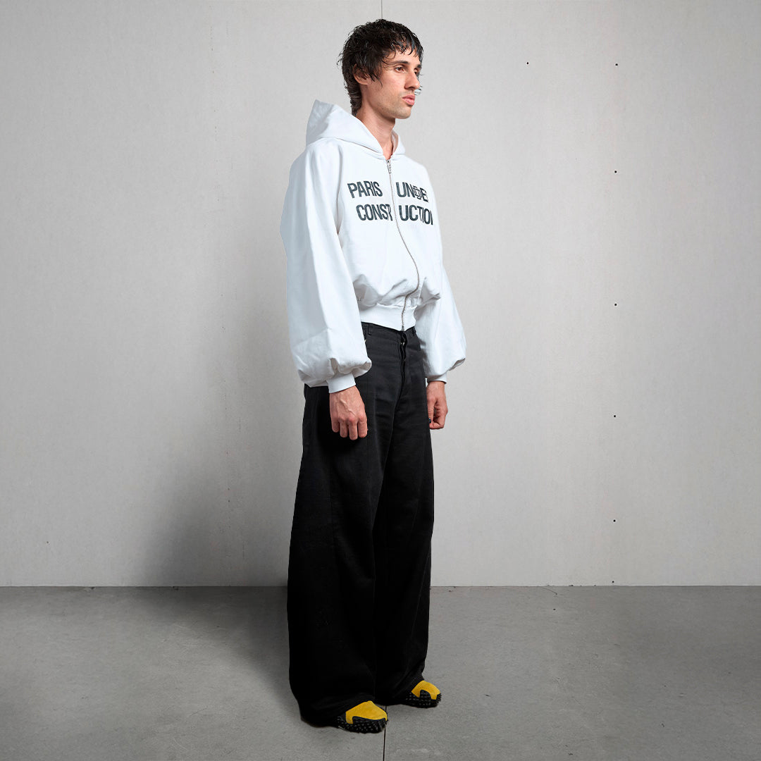 WHITE UNIFORM ZIPPER
