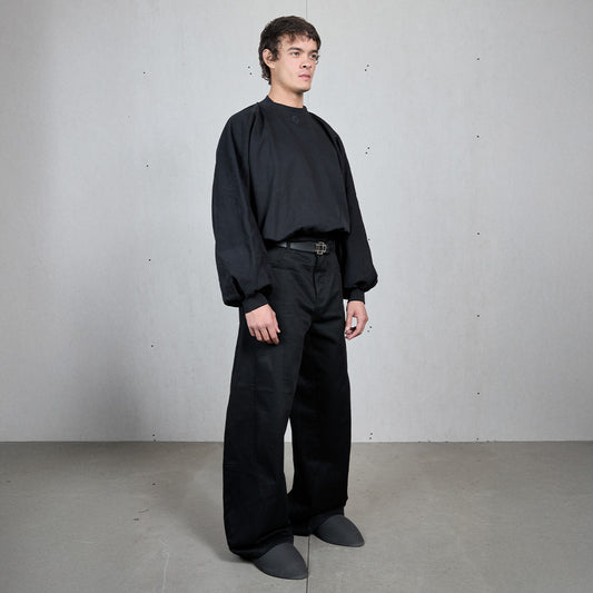 BLACK UF MONOGRAM CREWNECK