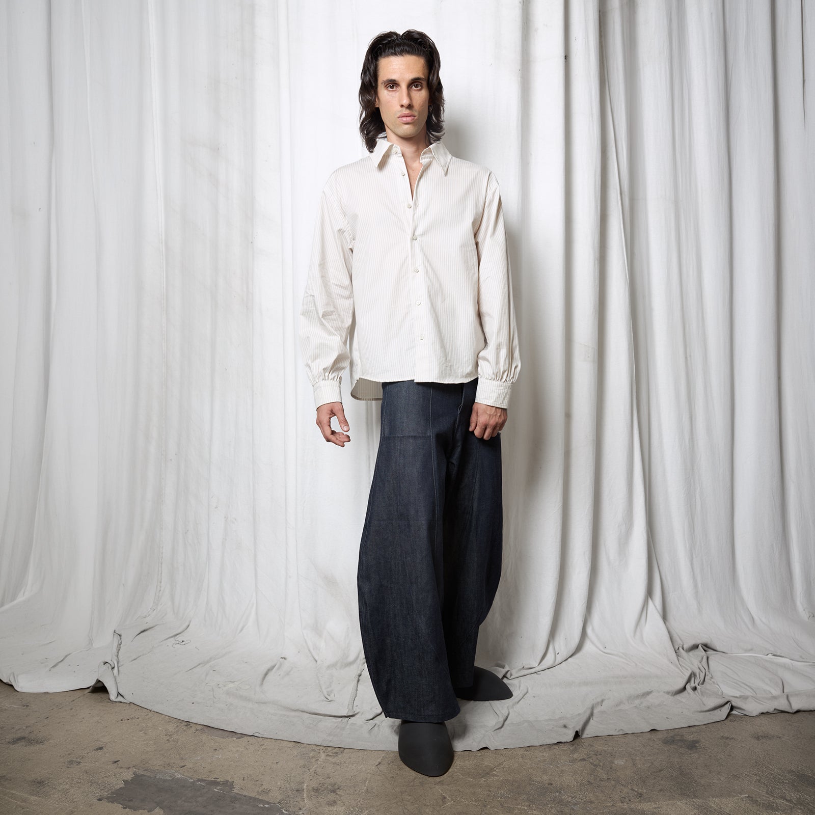 WHITE STRIPES TAILOR SHIRT