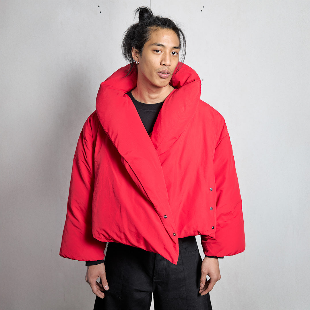RED COCOON PUFFER