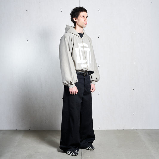 GREY MONOGRAM ZIPPER