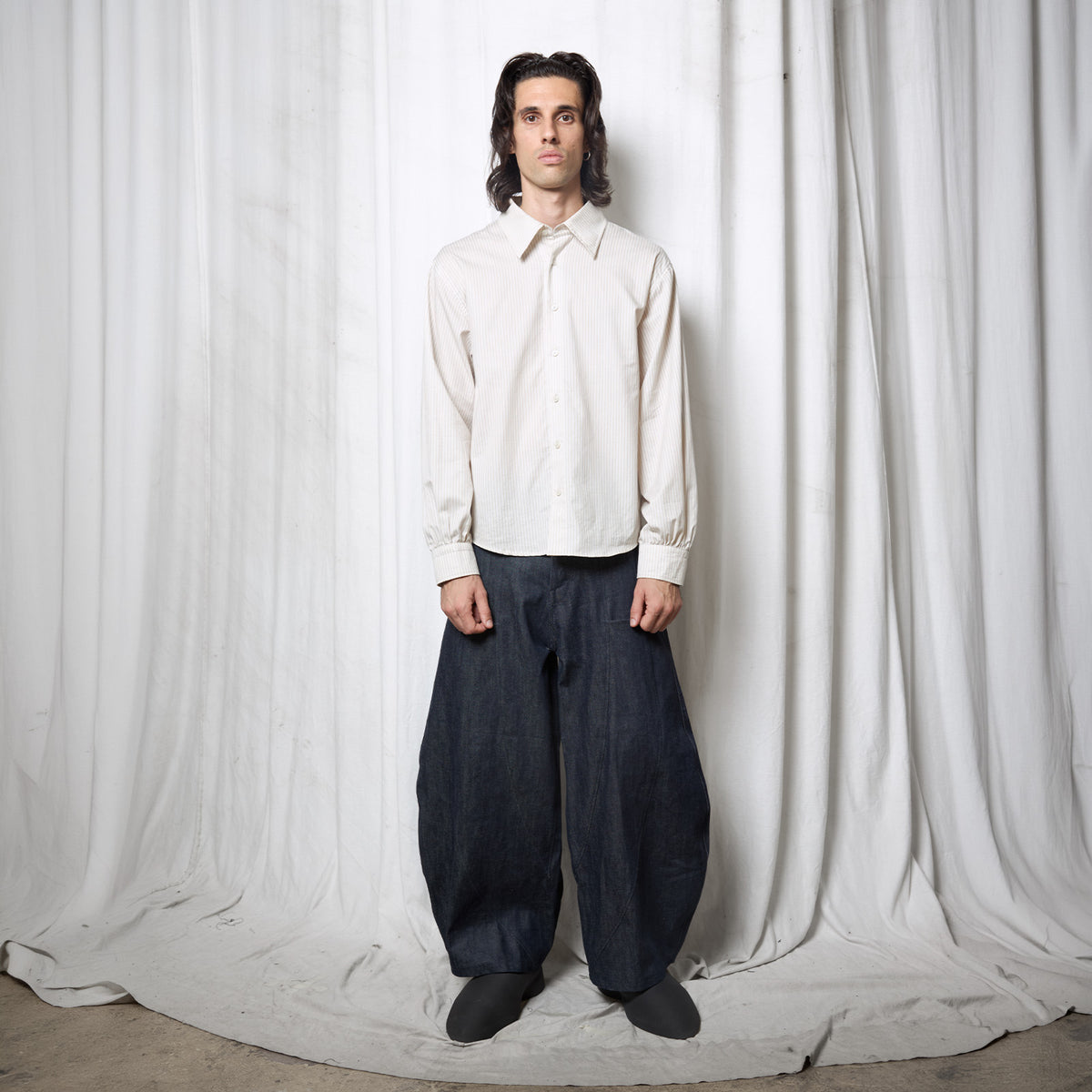 WHITE STRIPES TAILOR SHIRT
